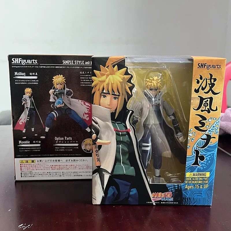 Em estoque s.h. figuarts naruto shippuden quarta geração namikaze minato anime figura de ação modelo brinquedos conjunta ornamento móvel