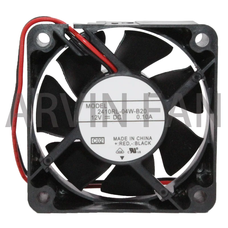 Brand New Original 2410RL-04W-B20 6cm 60mm Fan 6025 60x60x25mm DC 12V 0.10A Double Ball Bearing Silent Cooling Fan