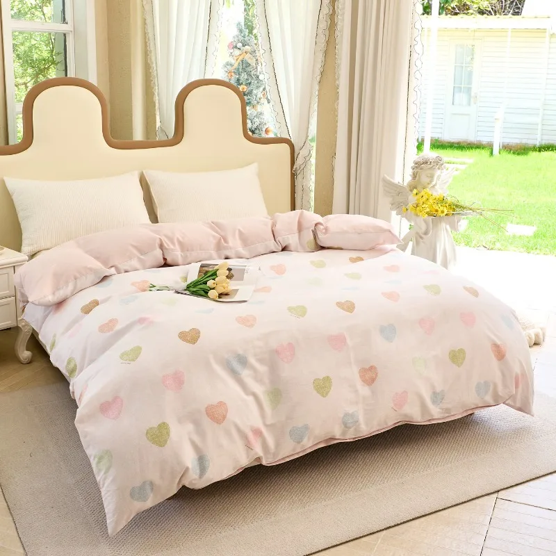 new-3pcs-set-of-100-pure-cotton-bedding-including-one-down-duvet-cover-and-two-pillowcases-comfortable-and-breathable