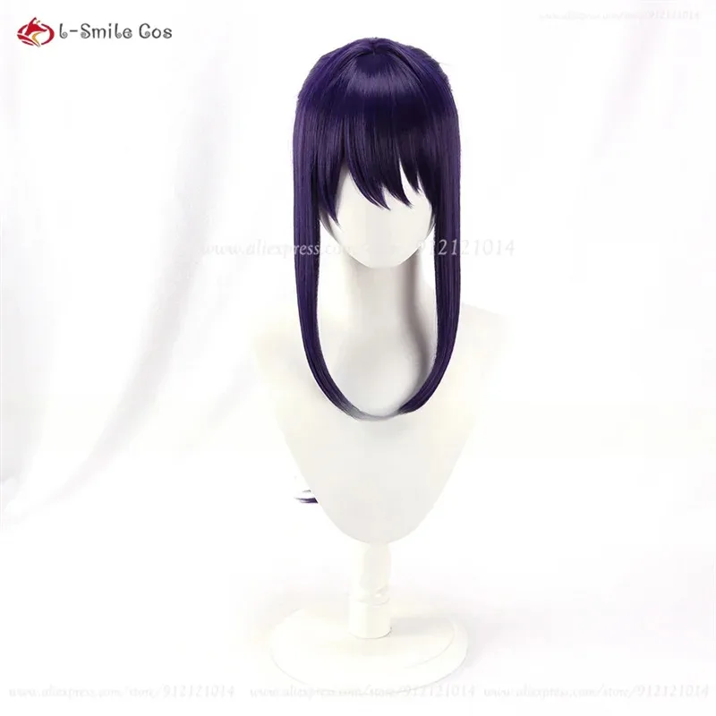 ES Souma Kanzaki 50cm Dark Purple Ponytail Wig Heat Resistant Synthetic Hair Halloween Anime Cosplay Wigs