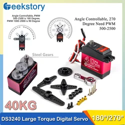DS3240 Digital Servos 40KG Metal Gears Large Torque 270/180 Degree Mortor With 25T Servo Arm Parts For 1/8 1/10 Scale RC Car