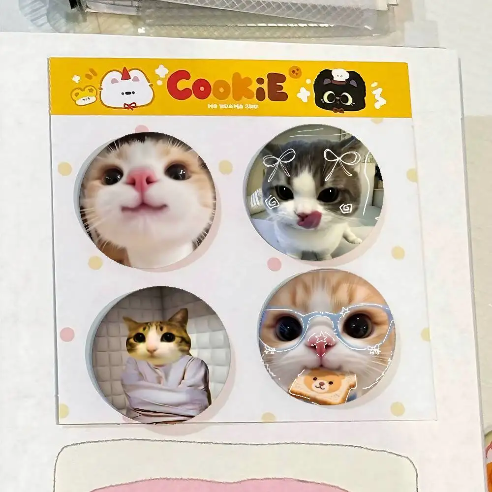 لطيف القط الميمات Meowl Kawaii شارات الإبداعية صفيح زر PinsBrooch الإبداعية يقتبس شارة الملابس على ظهره مجوهرات هدية ل