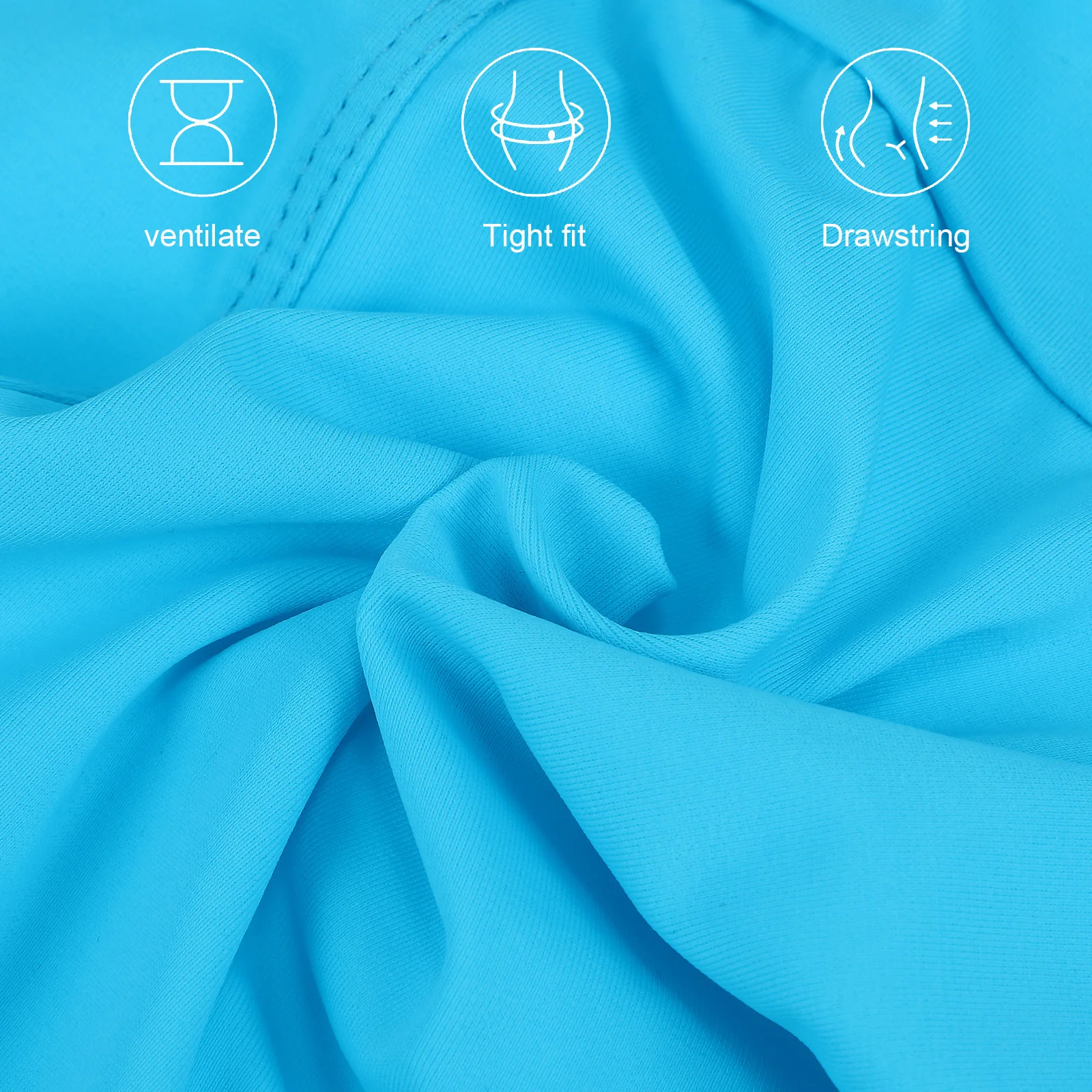 شورت سباحة نسائي باللون الأزرق من Lake بخصر عالٍ مع رباط جانبي، ملابس سباحة مرنة ناعمة سريعة الجفاف للسباحة #6