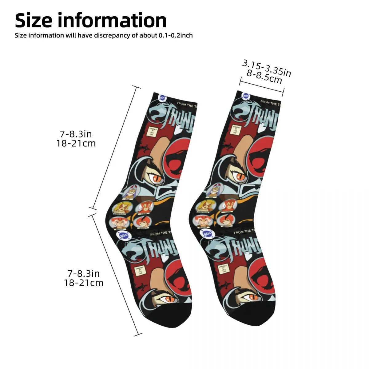 Autumn Winter Cool Women Men Thundercats No Socks Panthro Cheetara Tygra 80s Retro Cartoon Non-slip Basketball Socks