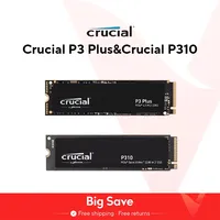 Crucial P3 Plus 2TB 1TB 500GB PCIe Gen4 3D NAND NVMe M.2 SSD, up to 5000MB/s