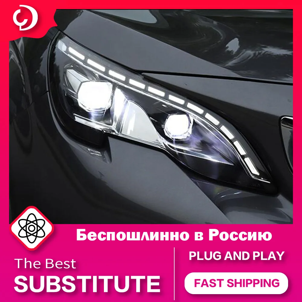 

AKD Car Styling Headlights for Peugeot 4008 5008 2017 2018 2019 LED Headlight DRL Head Lamp Led Projector Automotive Accessories