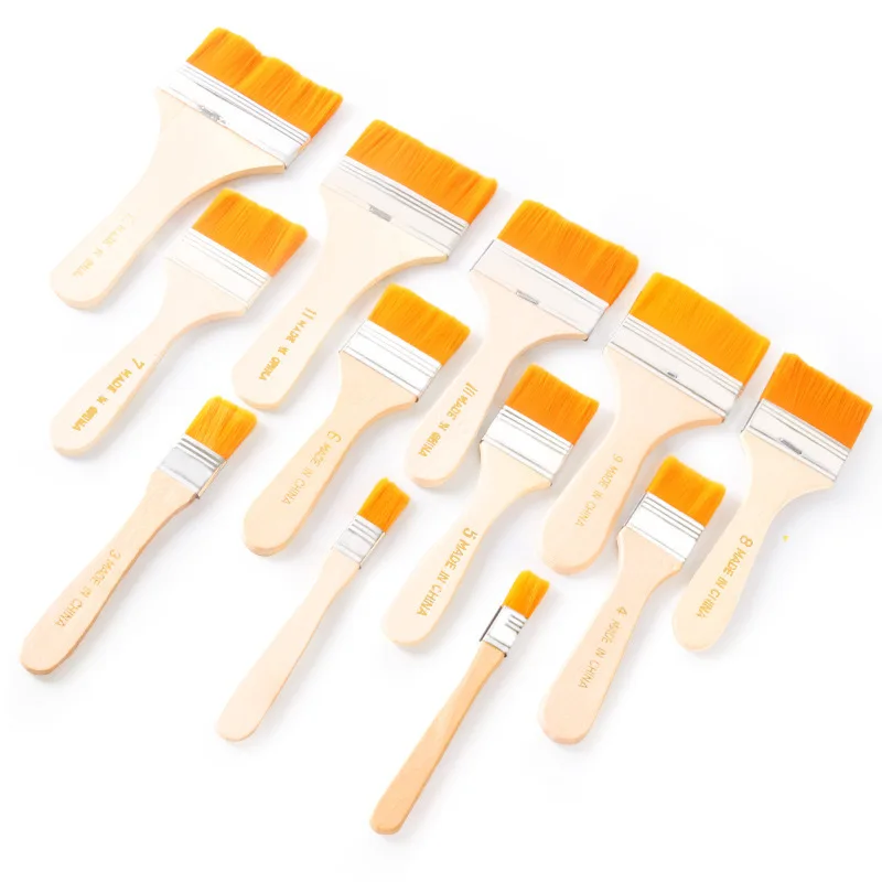 Nylon Oil Painting Brush No. 1-12 Acrylic Paint Nylon Cleaning Brush