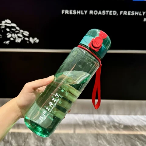 700ml Plastic Sports Water Bottle Portable Gym Travel Clear Leak Proof Drinking Bottle Pink Blue Black White Modern Simple style