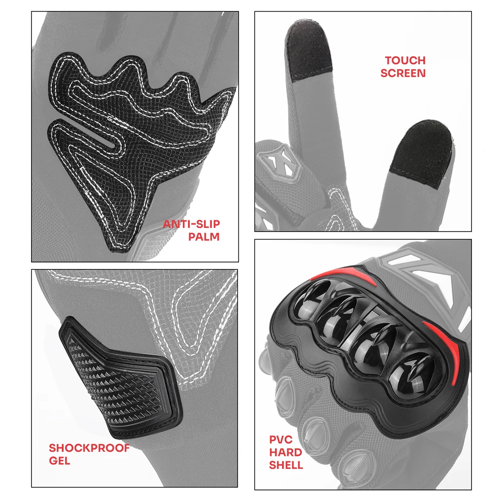 KEMITOUR Summer Motorcycle Gloves CE Touch Screen Sports Moto Luvas Protective MTB Guantes Gloves For Men Women Black image 5