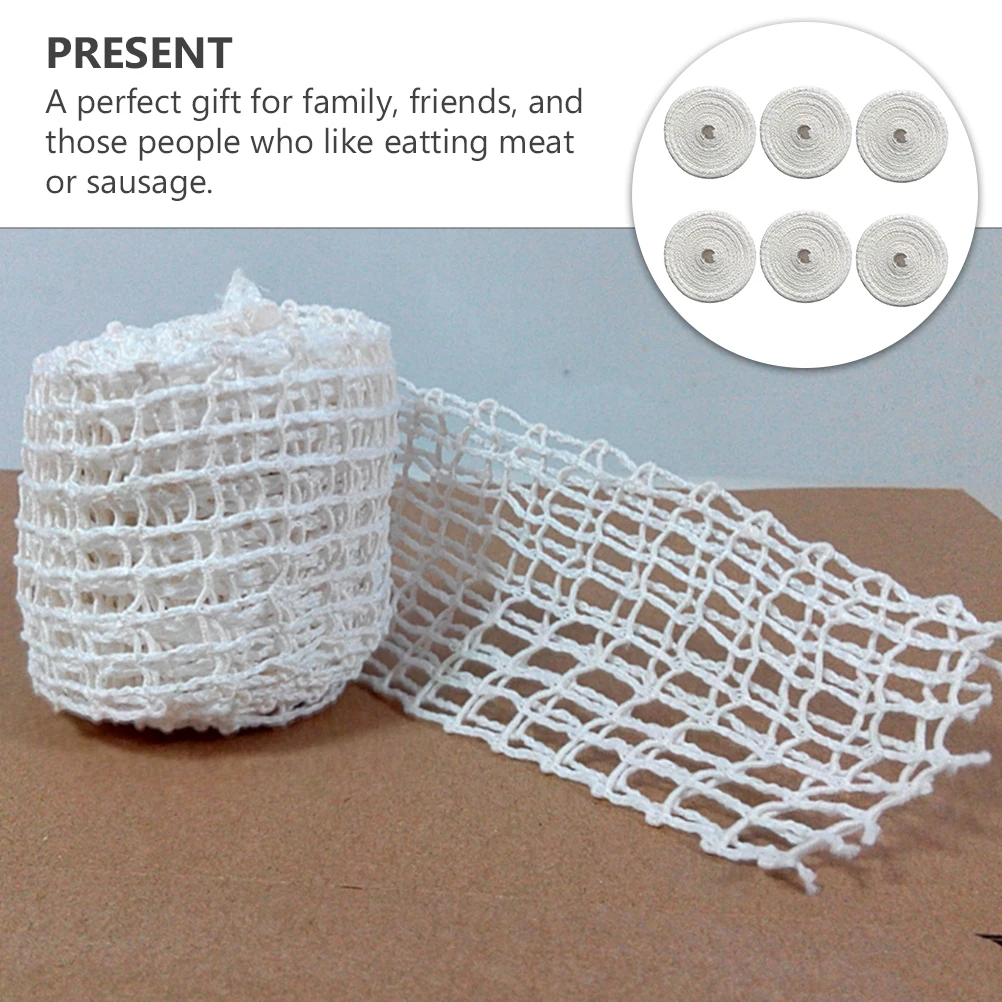 

6pcs 6 Rolls Meat Netting Cotton Thread Ham Sausage Trussing Tool Kitchen Bbq Wrapping Practical Gift
