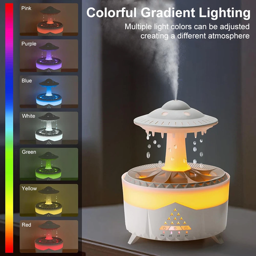 Humidifiers Raindrop Atmosphere Lamp Essential Oil Diffuser Night Light Aroma Cute Humidifier For Bedroom Home Air Humidifier