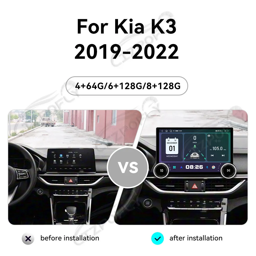 

Автомагнитола Lizpofly Upgrade 11.5 дюймов для Kia K3 2019–2022 с беспроводными Carplay и Android Auto, сенсорным экраном и GPS-навигацией