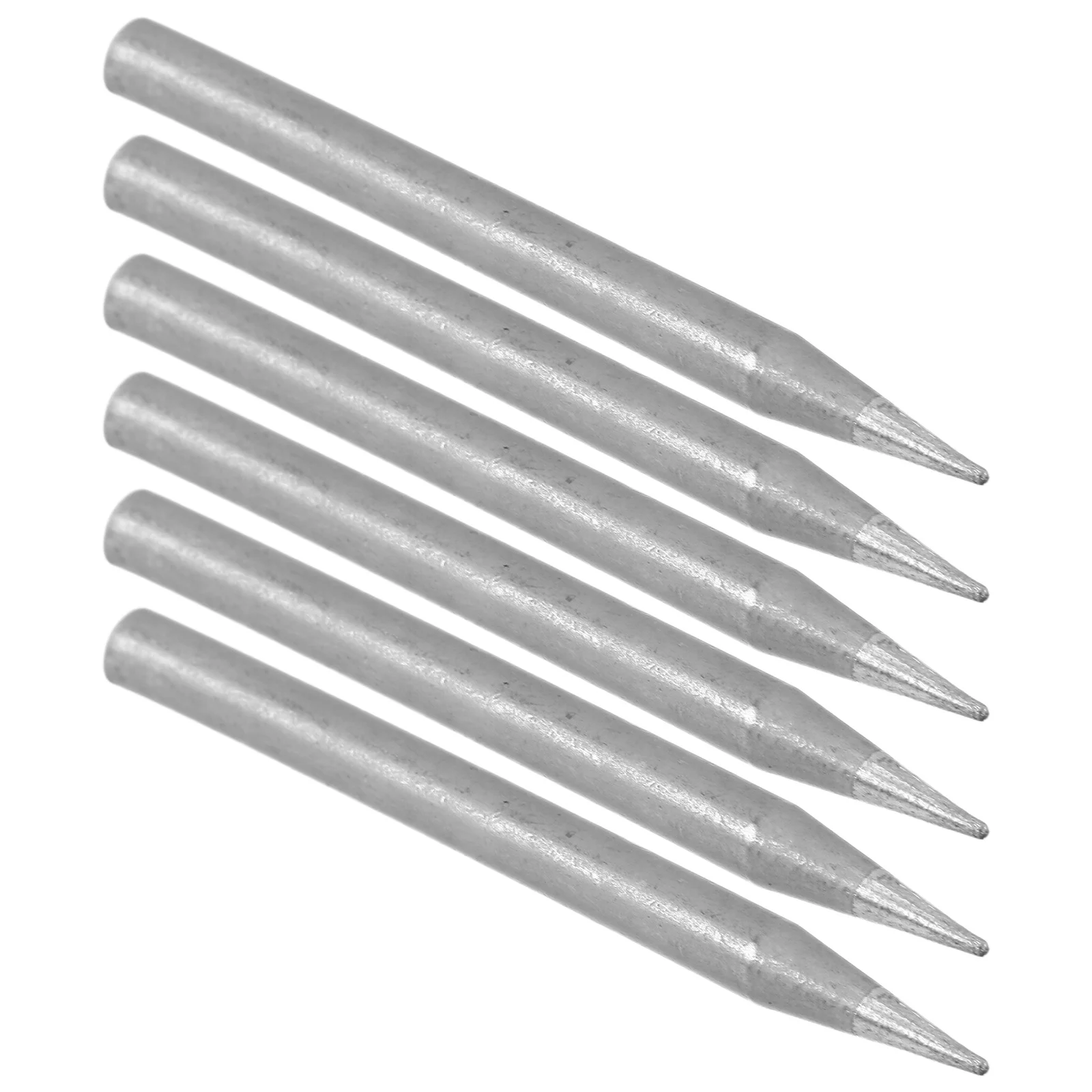 

6pcs Soldering Iron Tips Pointed Iron Material For Pcb Electronic Assembly Fine Tip Welding Conical Replacement Universal