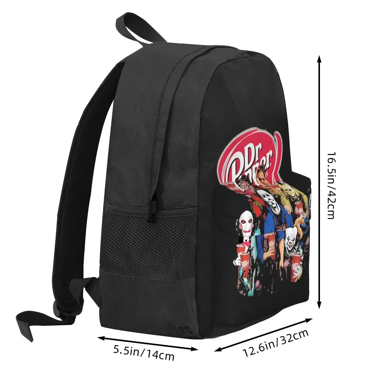 Personaggi Horror di Halloween Dr Pepper Logo zaino di grande capacità da viaggio borsa da palestra di nuovo stile multifunzione