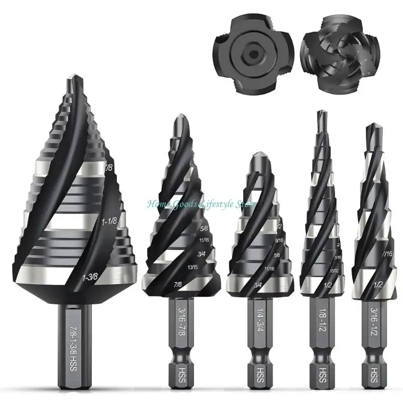 E74E Durable Carbon Steel Countersink Drill Bit Set For Wood Metal And Plastic Featuring Effective Cutting