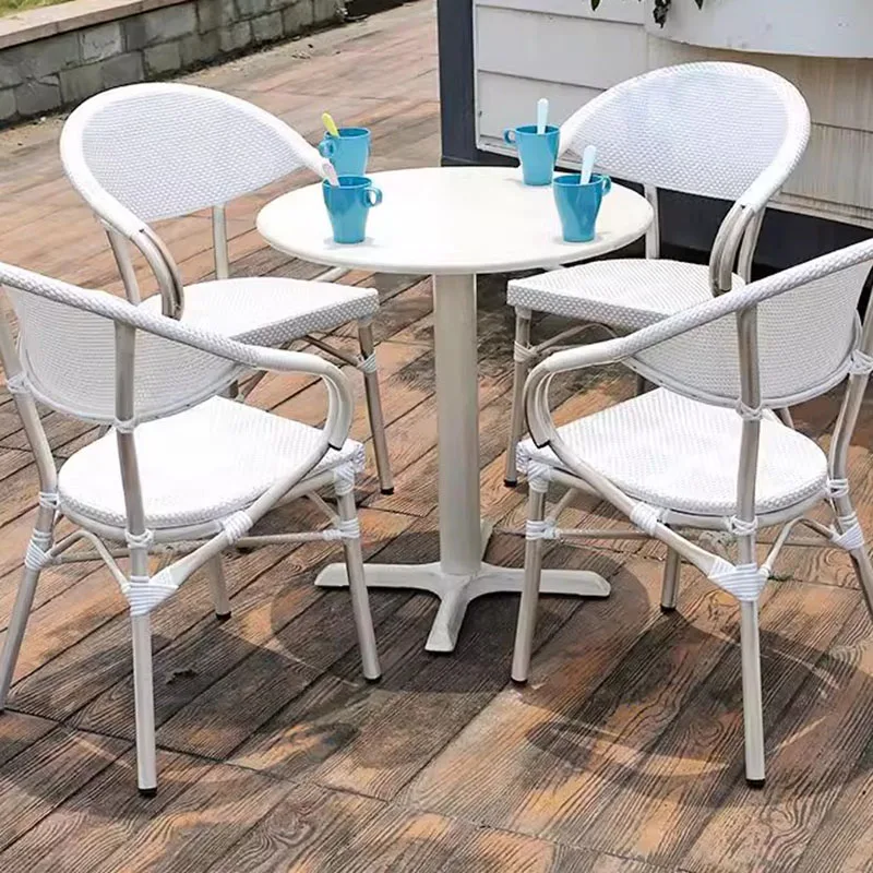 Mesa de centro redonda de hierro blanco para sala de estar, Muebles minimalistas de Metal, Muebles nórdicos modernos