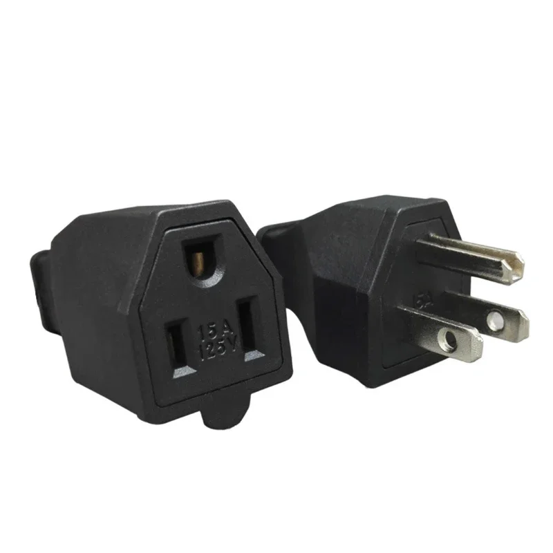 1PCS Black 15A 125V  USA Canada Japan Mexico 3 Pins removable wiring plug socket industrial male female power plug