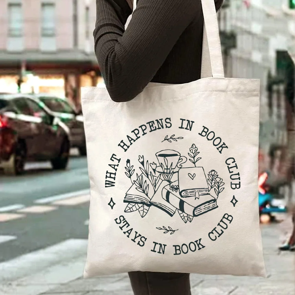 Minimalist Style Book Club Themed Printed Tote BagExclusive Book Club Tote Bag for Book Club Activities and Reading Groups, with the Slogan "Book Club Matters, Keep the Book Club Going."