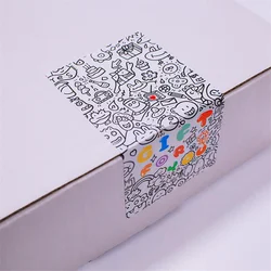 50pcs Rectangle Black & White Graffiti Stickers 