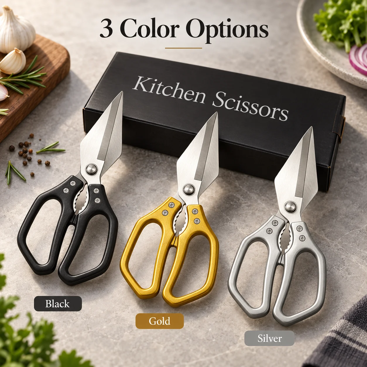 Stainless Steel Multi-Function Kitchen Shears, Heavy Duty Poultry Scissors, Strong Chicken Bone Cutting Tool for Home