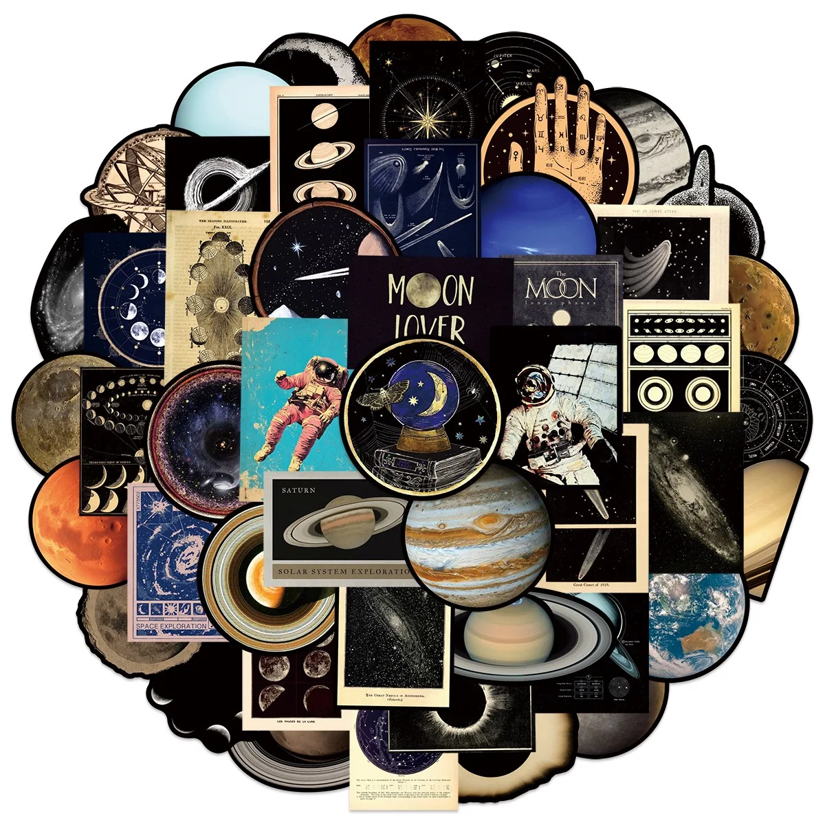 10/50pcs Mysterious Universe Planet Stickers Vintage Toy DIY Decoration For Motorcycle Laptop Phone Suitcase Bike Cool Sticker