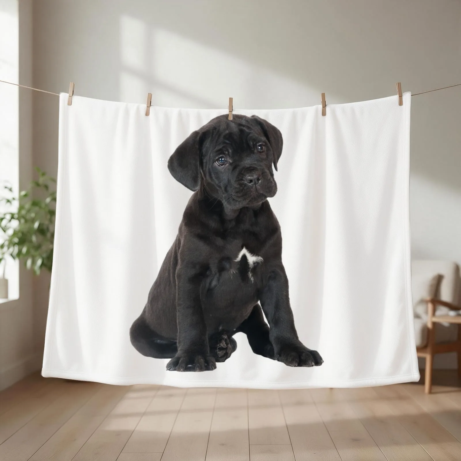 Cane Corso Puppy Throw Blanket Sofa Softest Flannel Soft Plush Plaid Blankets