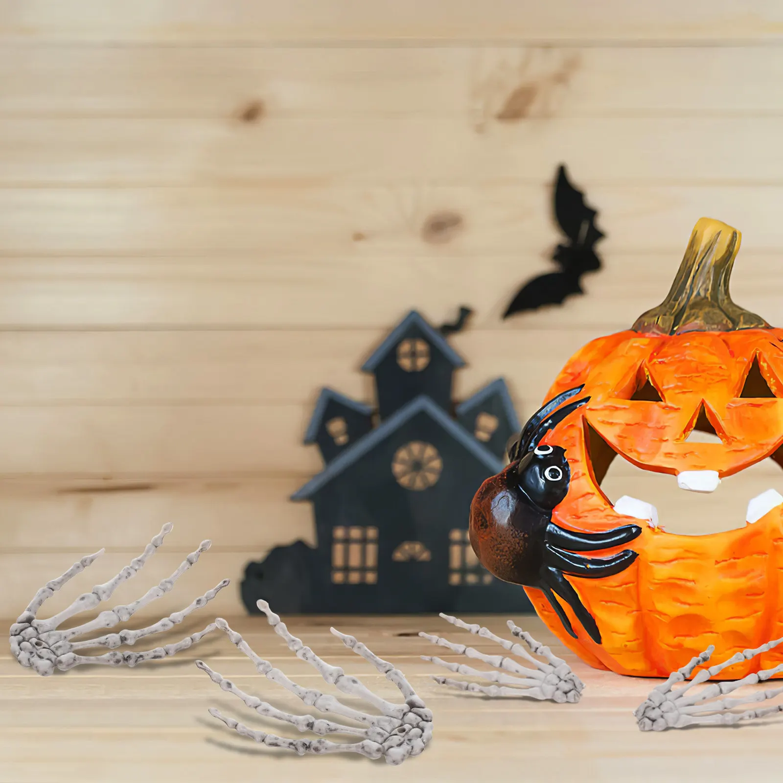 

3Pairs Hand Decor Halloween Party Ornament for Home School Gathering Spooky Decoration Horror Theme Prop