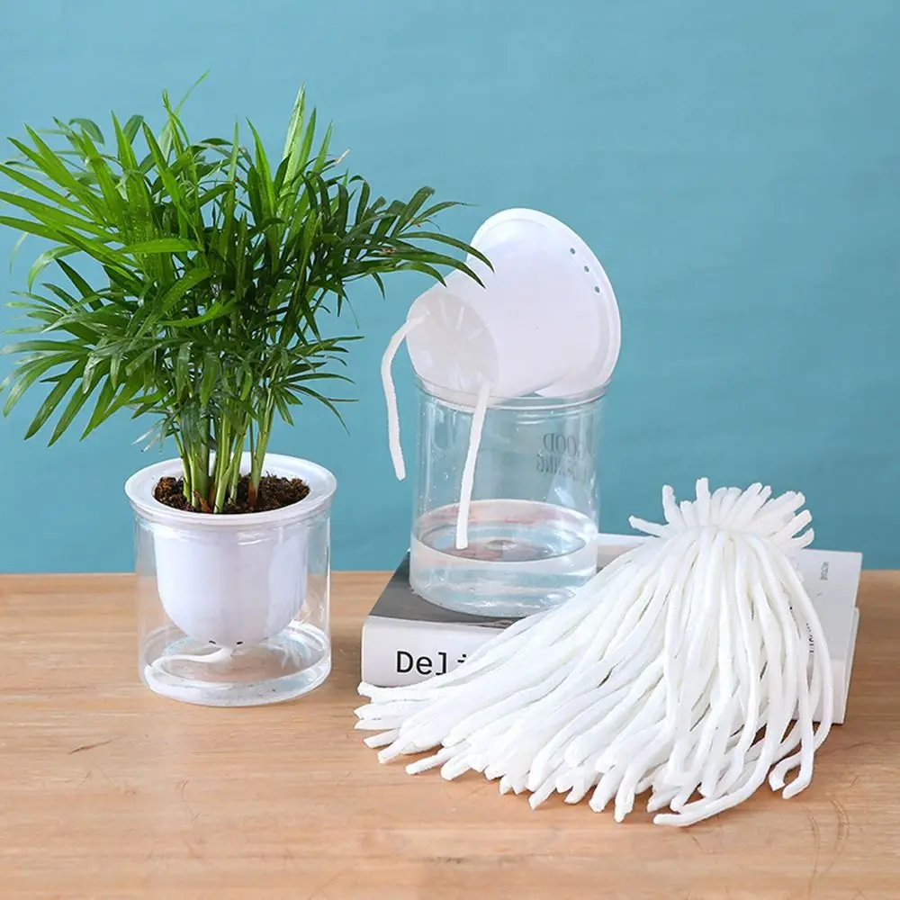 100PCS Drip Irrigation Absorbent Cotton Rope System Washable 20/25cm Watering Wick Cord Garden Device Self-Watering