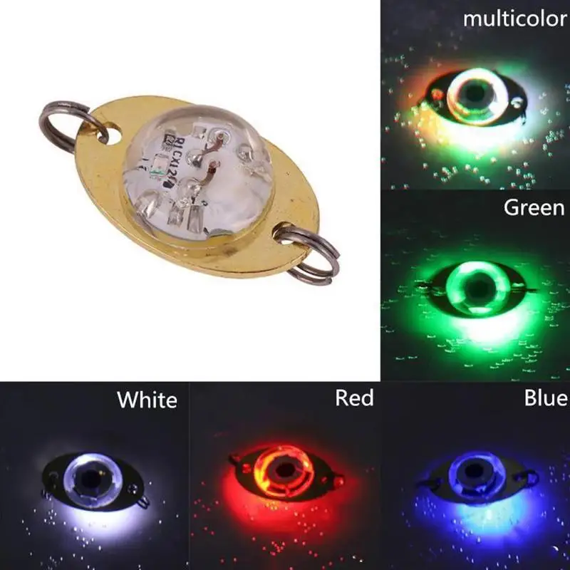 LED Underwater Fishing Light Battery Powered Glow Lure Lamp Deep Drop Eye Shape Fish Attractor Night Fishing Accessories