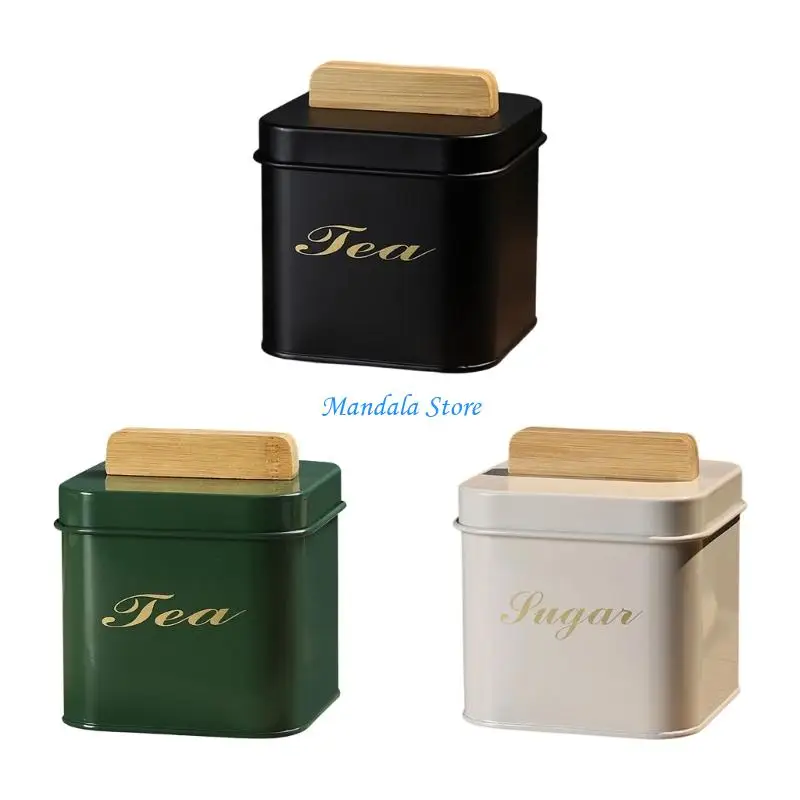

U2JC Bamboos Lid Sealed Canister For Coffee Teas Candy Multifunctional Storage Container for Kitchen Office Use