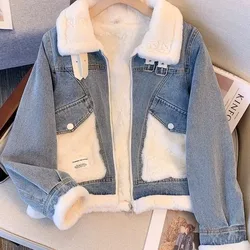 Denim Jacket Women's Winter Thickened Coat Loose tops Short Jacket 2024 Fashion Women's Clothes