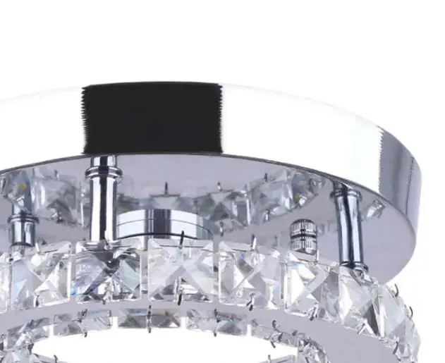 

Crystal Modern LED Chandeliers, Stainless Steel Crystal Mini Round Ceiling Lamp for Dining Room Living Room Bedroom Hallway