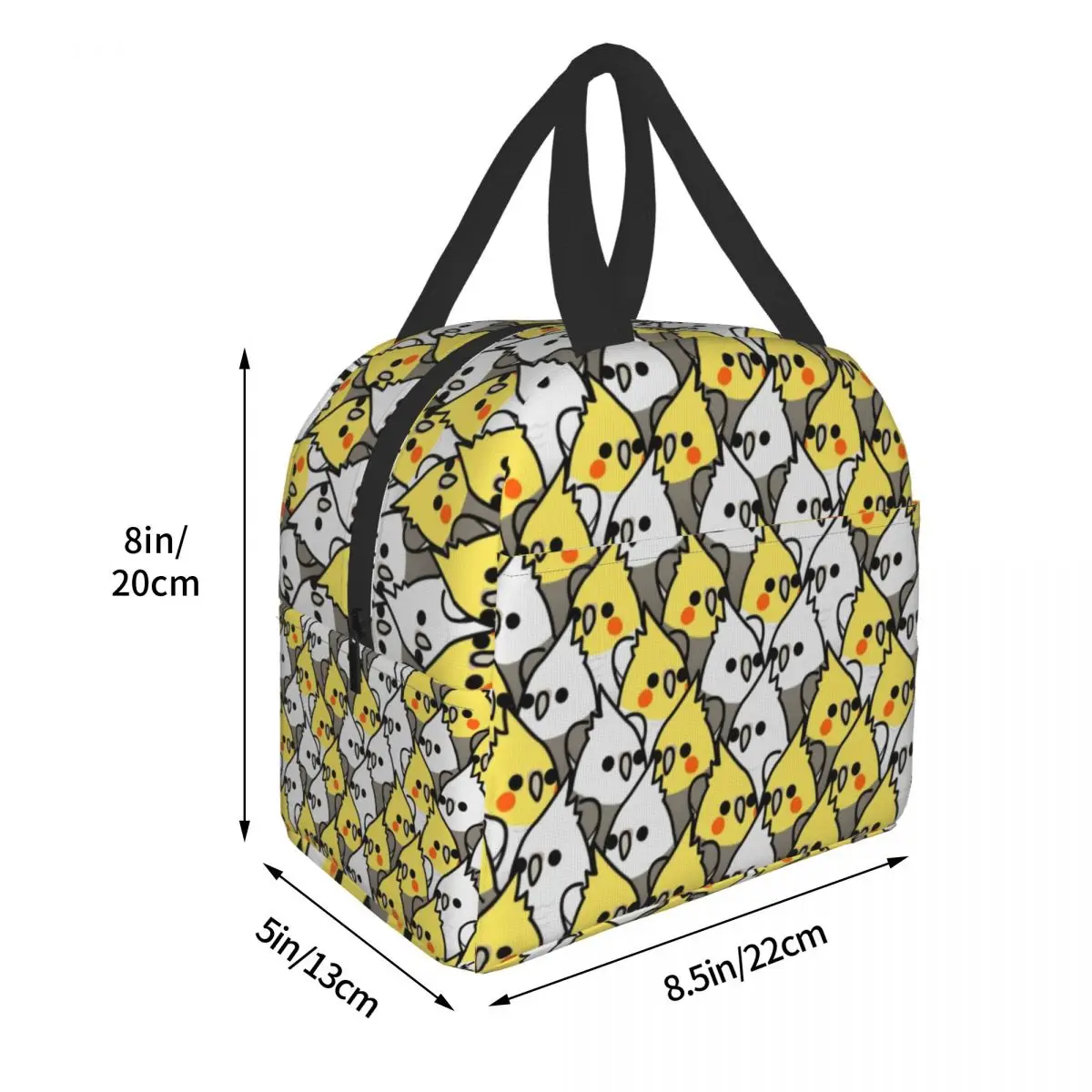 Parrot Birds Cockatiel Squad Bolsa de almuerzo aislada impermeable refrigerador de animales caja de almuerzo térmica Tote para mujeres niños