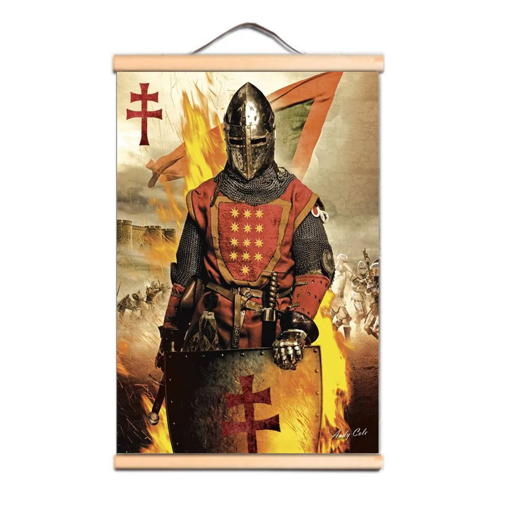 Transform Your Walls With This Vintage Knights Templar Art Posters, Christ Crusades Warrior Canvas Scroll Painting Wall Charts 3