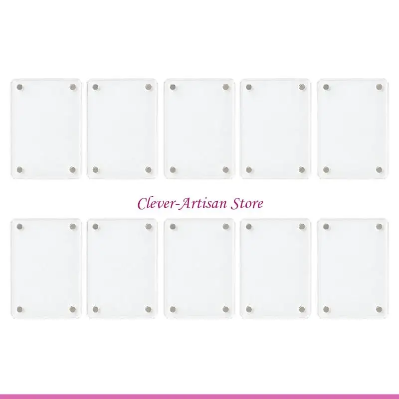 E06B Acrylic Fridge Frame Double Sided Photo Frame Refrigerator Magnets Picture Frame with Four Corner Magnets,