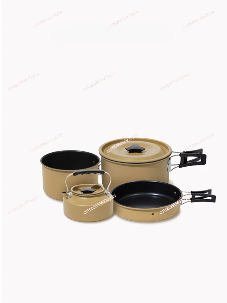 

Outdoor Cookware Camping Cookware Boiling Water Teapot Frying Pan Portable Field Stove Camping Tableware Set