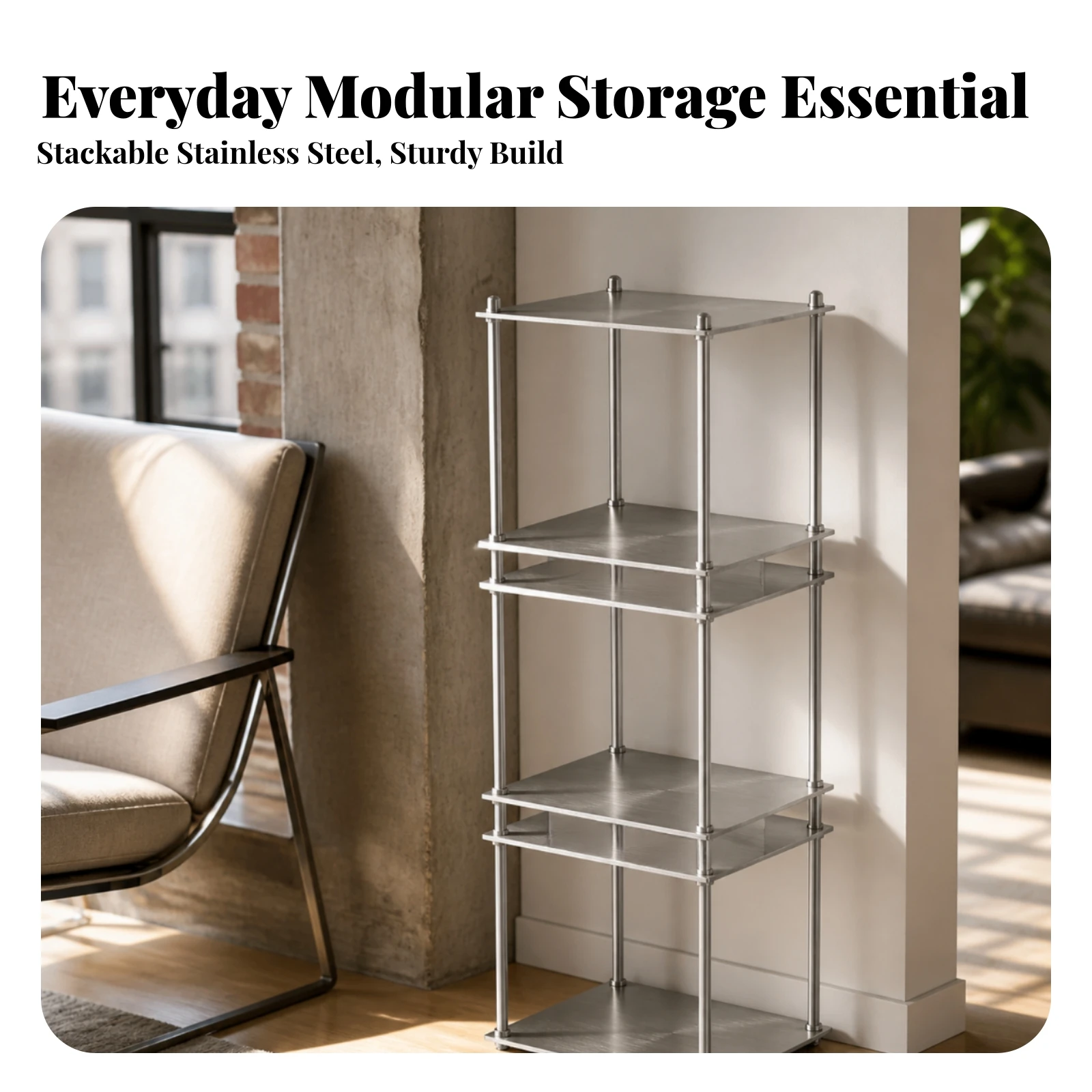 Modular Storage Rack with Square Shelves Multipurpose Rotatable Metal Shelving Unit Metal Storage Rack Versatile for Office