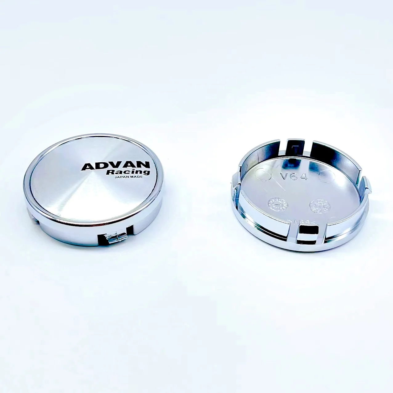 

4PCS/lot ADVAN Rim Cap Clip 64mm ADVAN Emblem Sticker Wheel Center Hub Caps Car Cover Cap Black & Silver Durable High Quality