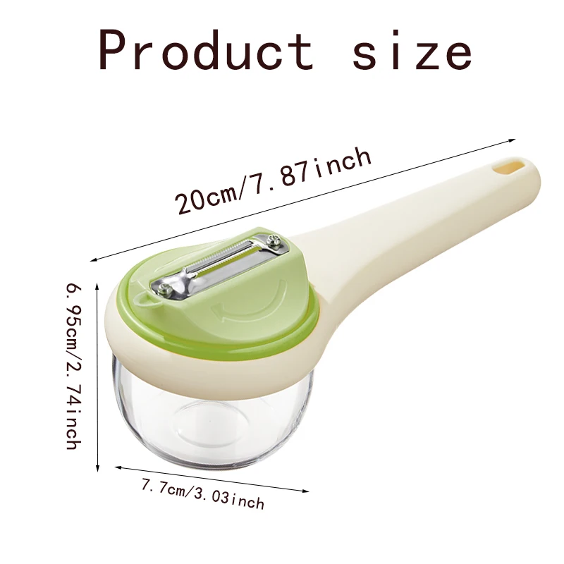 1Pcs New Model of Rotatable Peeler with Built-In Large Capacity Peel Storage Compartment, Multifunctional Peeling Knife, Fruit Peeling Tool, Non-Slip, Suitable for Peeling Fruits and Vegetables