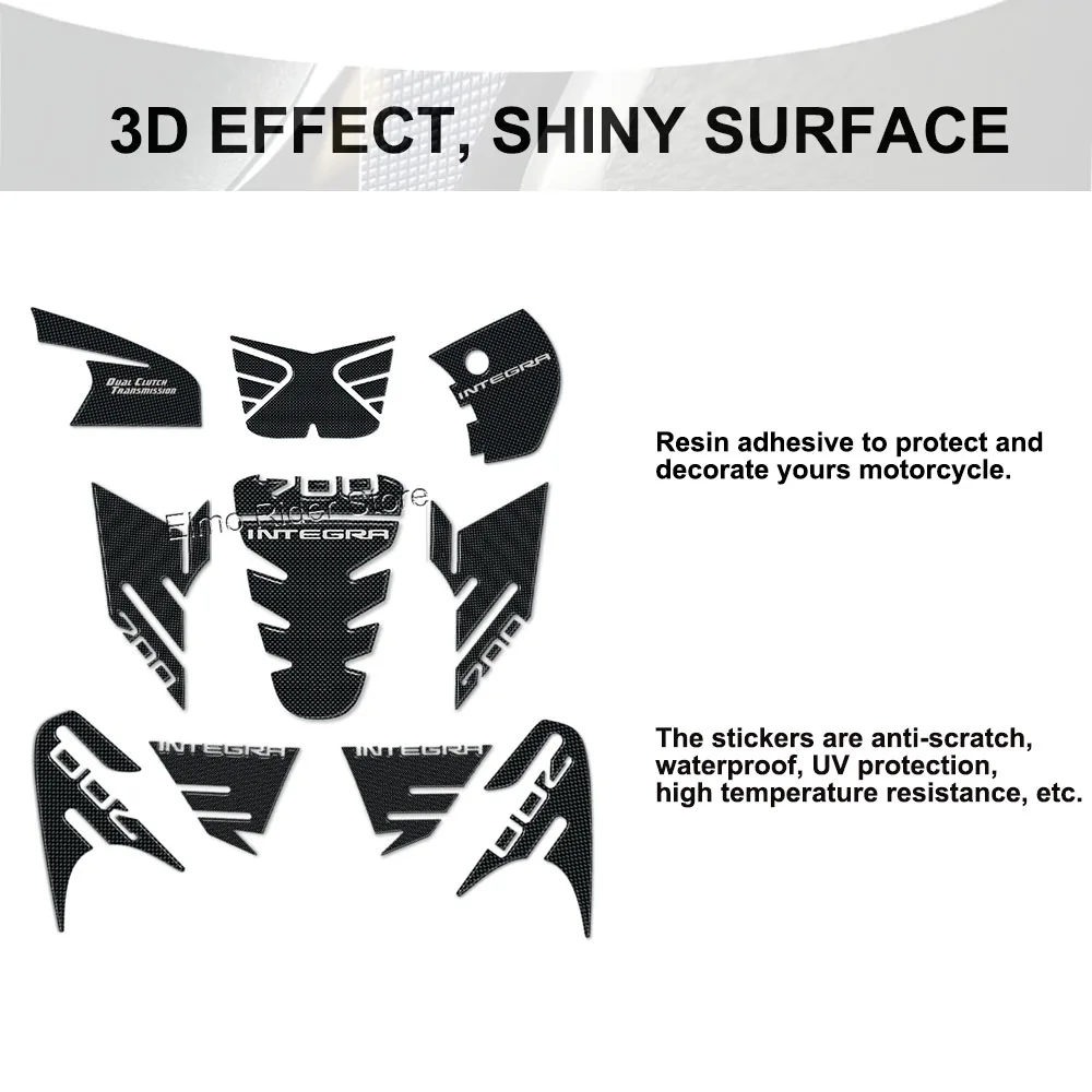 3D Epoxy Resin Motorcycle Tank Pad Protection Sticker New Decorative Waterproof Decal For HONDA INTEGRA 700