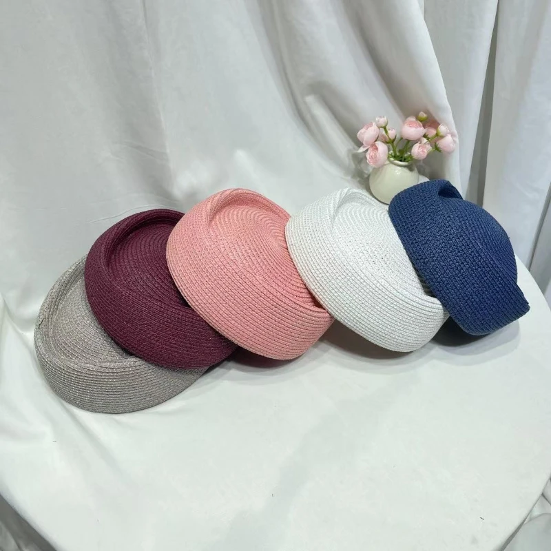 

Летняя шляпа-котелок из бумажной соломки 2026 года для женщин: модная винтажная шляпа-берет для стюардесс, хостес и художниц