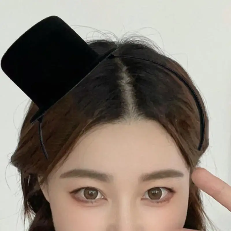 Y3NE Adult Mini Top Hat Headband Fascinator Teas Party Headpiece for Womens Gatsby Party Costume Accessories Top Hat Headpiece