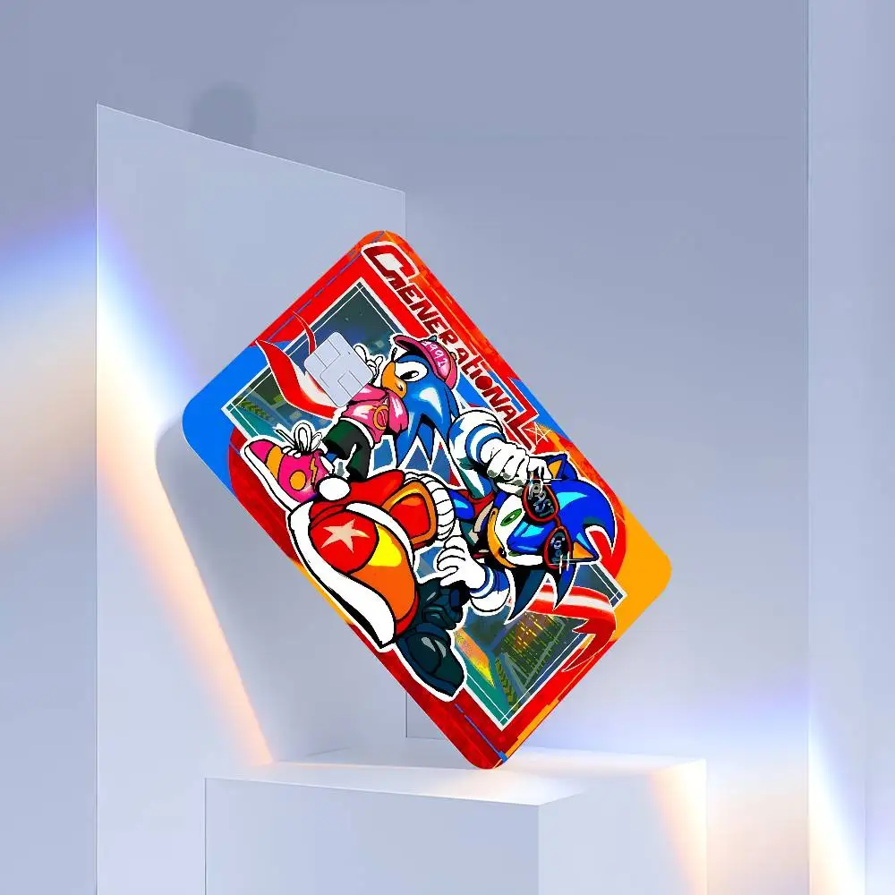 ملصقات جلدية لبطاقة الائتمان S-sonic الزرقاء بدون بقايا لاصقة مقاومة للماء لبطاقة الائتمان VISA لبطاقة الوصول إلى مترو الأنفاق #3