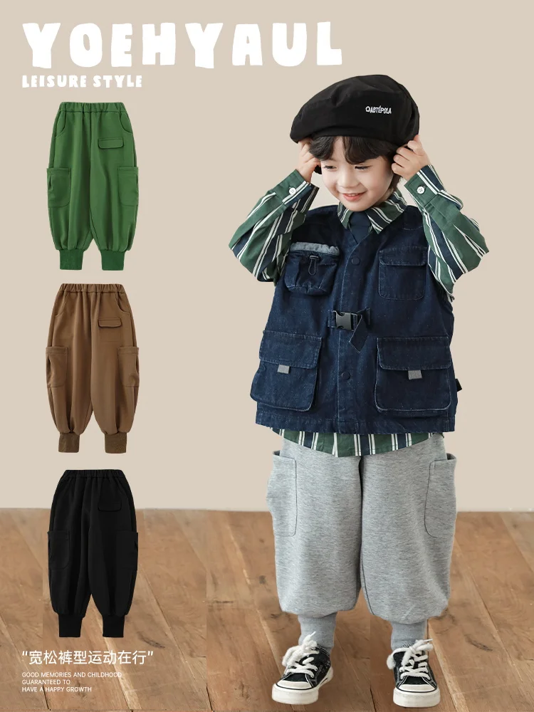 

Boys' Loose Pants Simple Handsome Spring New Children's Casual Pants Trend
