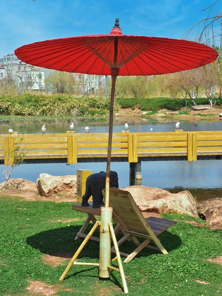 

Outdoor oil-paper umbrella shade Internet celebrity villa shade umbrella courtyard outdoor cafe beach