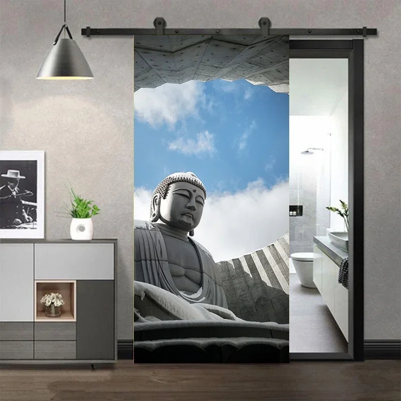 Door Stickers Decoration Boddha Self Adhesive Wall Decorative Self-adhesive Wallpaper Interior Home Decor