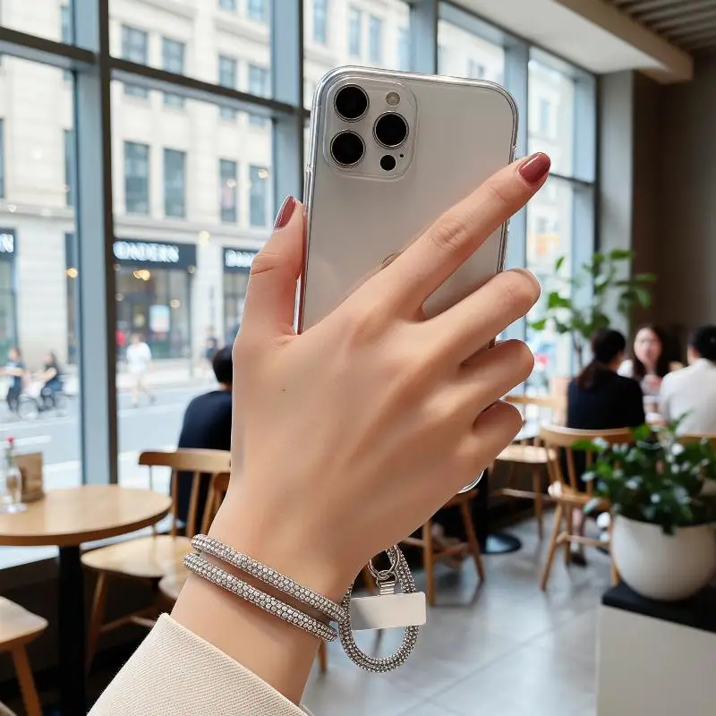 Luxury Glitter Rhinestone Phone Lanyard Bright Bling Bling Phone Wrist Straps Anti-lost Wrist Rope Phone Accessories