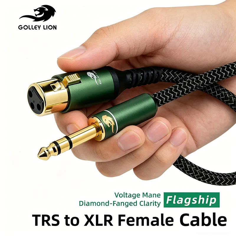 

GOLLEY LION Cable XLR 3-Pin to Jack 6.5mm Mic Lead Aux Cord TRS 6.35 mm/6.5 mm Male to XLR Female Cord For Instrument Guitar