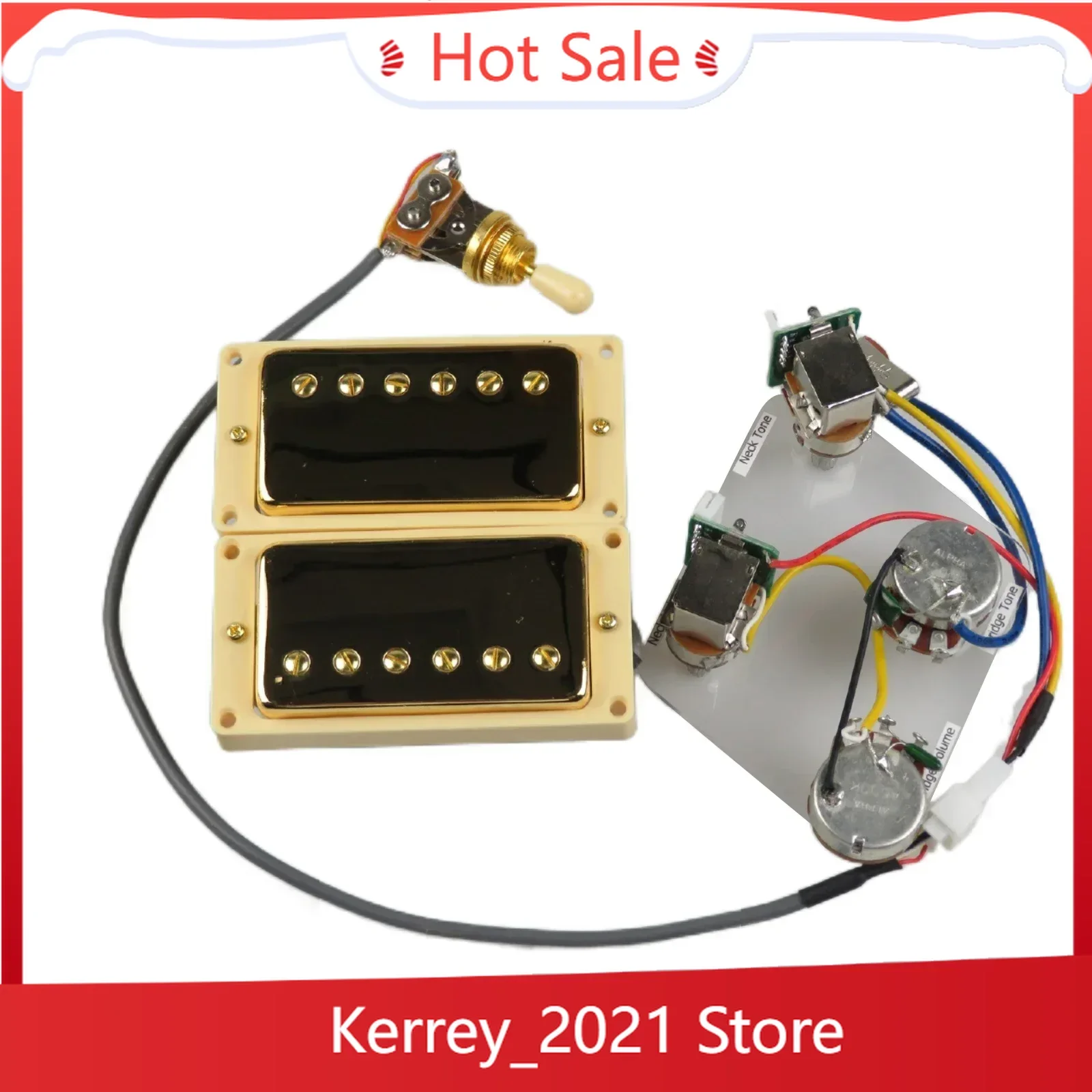 

Kerrey_2021 Store-Hot Sale--4C Wiring Harness Push-pull single cut Set For Guitar Pickups Humbucker Pickups Neck And Bridge Pick