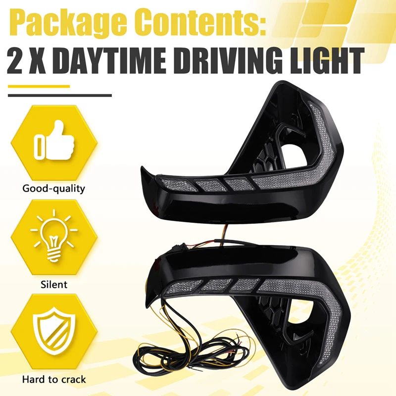 Luz de conducción diurna LED DRL delantera para Toyota Hilux 2024 2025 luces antiniebla con intermitentes, blanco + amarillo